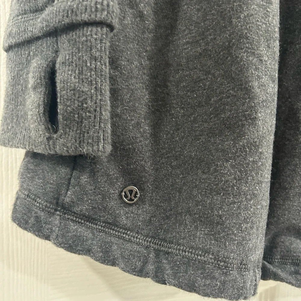 Lululemon Gratitude Wrap Double Breasted Jacket Pea Coat Charcoal Gray Size 8